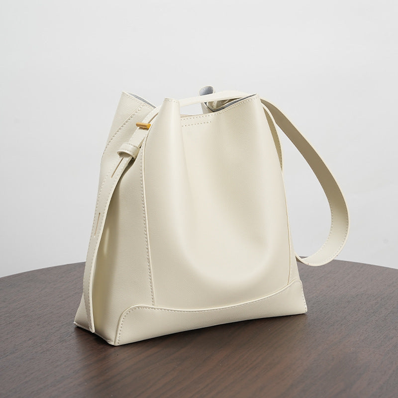 Sac seau à bandoulière en cuir pour femme, capacité d'épaule
