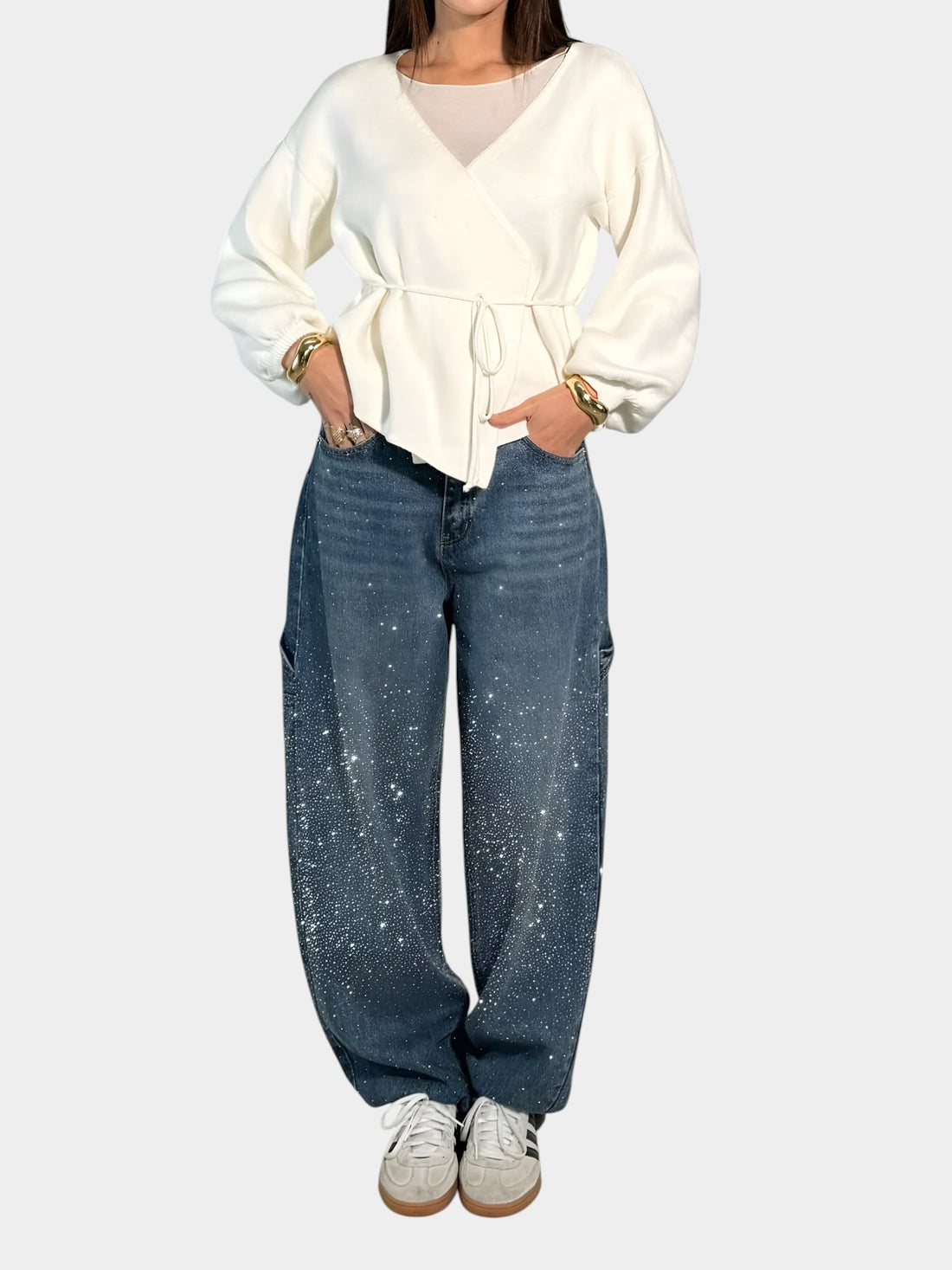 Ballon - Jean en denim brillant