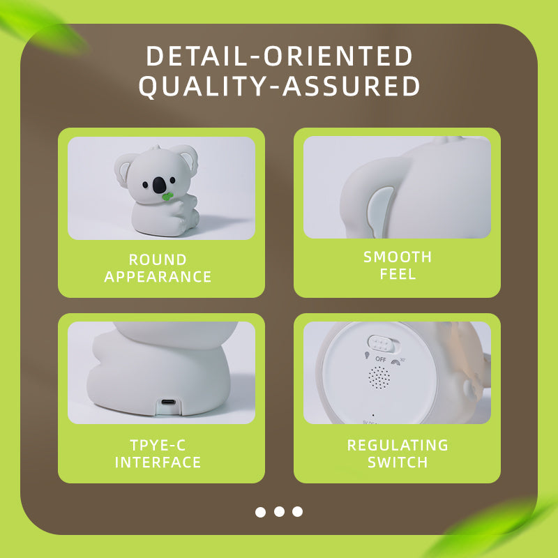 Huggwaii Squishy Silicone Koala LED Nachtlamp - Perfect Cadeau voor Kinderen en Meisjes