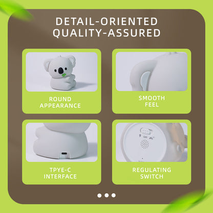 Huggwaii Squishy Silicone Koala LED Nachtlamp - Perfect Cadeau voor Kinderen en Meisjes