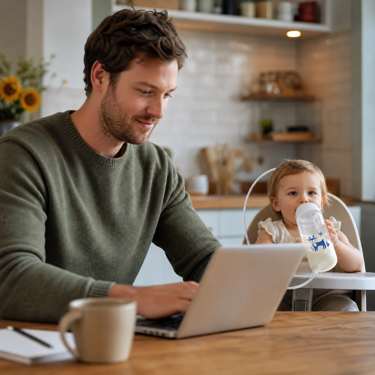 EasySip Babyflesje — Handsvrij Voeden