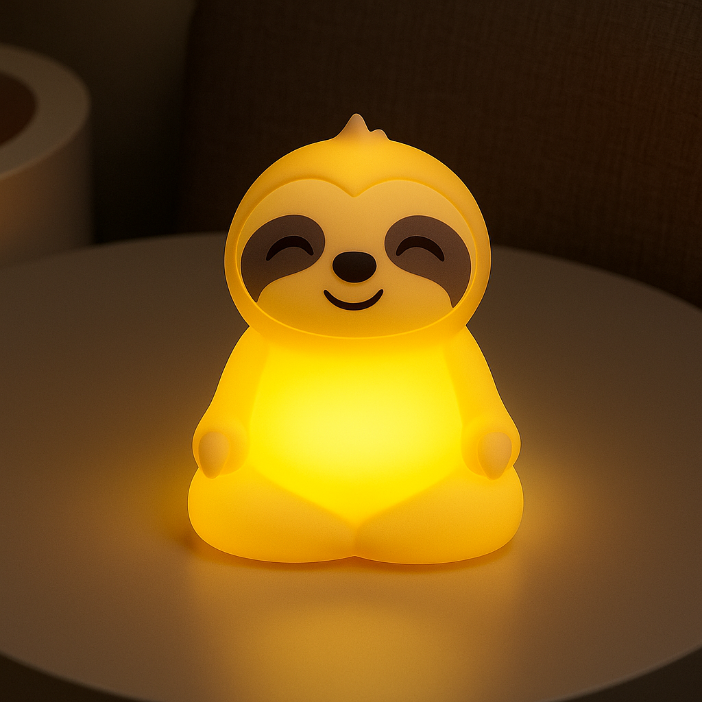 Huggwaii Mediterende Luiaard Squishy Siliconen Kalme Gloed Nachtlamp Zittende Houding Lamp Perfect Cadeau