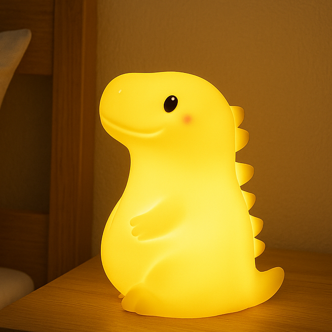 MeWaii® Squishy Silicone Smiley Gigantische Dinosaurus LED Nachtlamp - Perfect Cadeau voor Kinderen en Meisjes