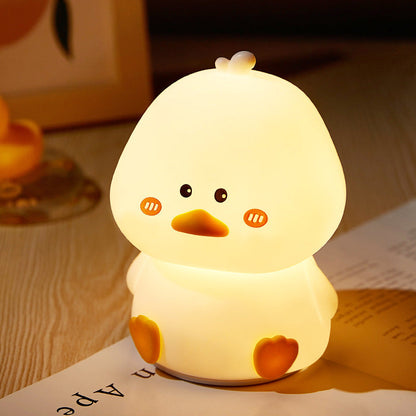 Huggwaii Squishy Silicone Schuchter Eend LED Nachtlamp - Perfect Cadeau voor Kinderen en Meisjes