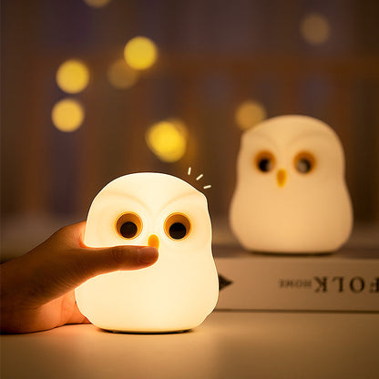 Huggwaii Squishy Silicone Kleine Uil LED Nachtlamp - Perfect Cadeau voor Kinderen en Meisjes