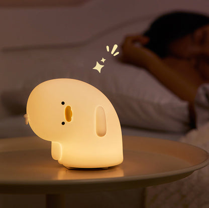 Squishy Silicone Duck Crooked Neck LED Nachtlamp - Perfect Cadeau voor Kinderen en Meisjes