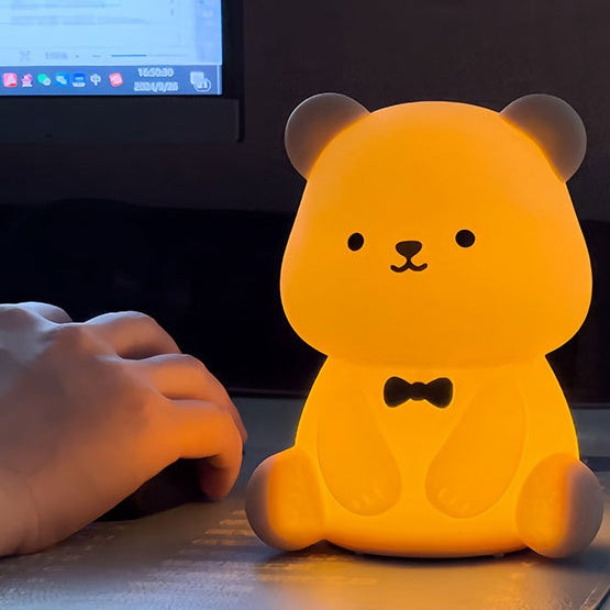 Zachte Silicone Teddybeer LED Nachtlamp - Perfect Cadeau voor Kinderen en Meisjes