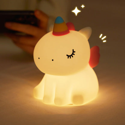 Huggwaii Eenhoorn Nachtlamp LED Squishy Tap Lamp Beste Cadeau voor Baby en Meisje
