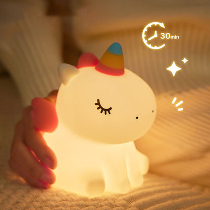 Huggwaii Eenhoorn Nachtlamp LED Squishy Tap Lamp Beste Cadeau voor Baby en Meisje