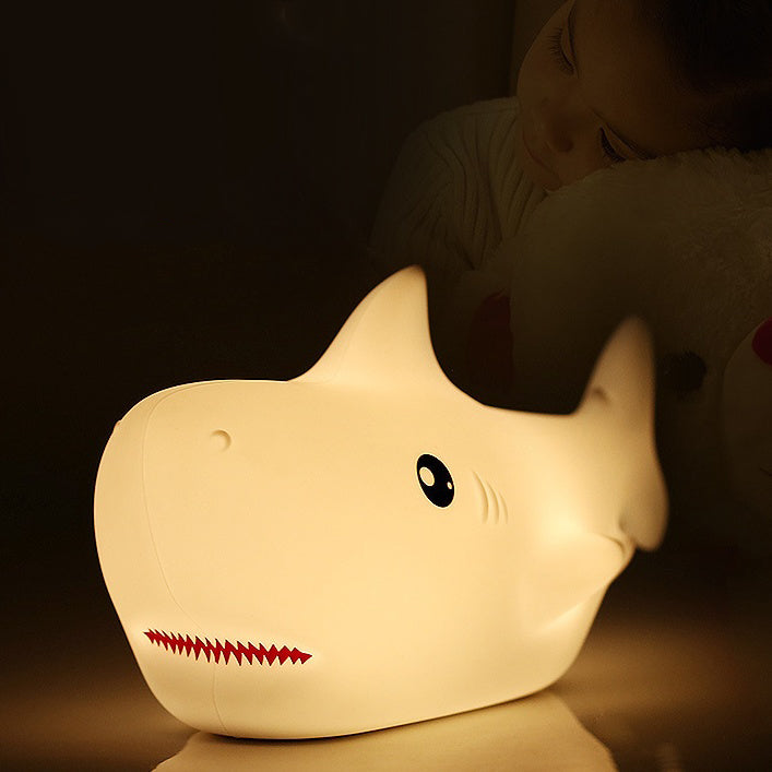 Huggwaii Squishy Silicone Haai LED Nachtlamp - Perfect Cadeau voor Kinderen en Meisjes