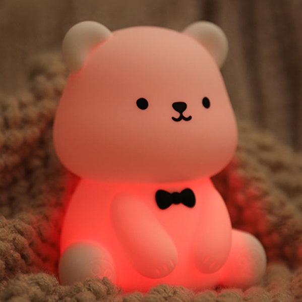 Zachte Silicone Teddybeer LED Nachtlamp - Perfect Cadeau voor Kinderen en Meisjes