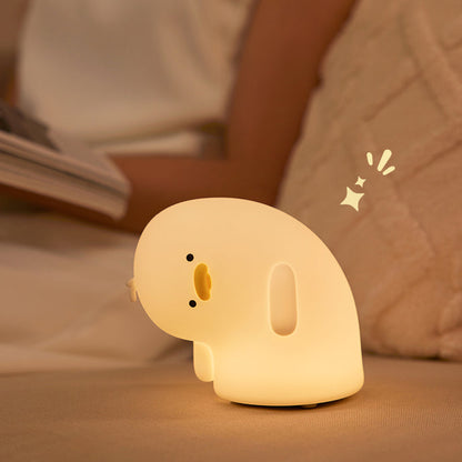 Squishy Silicone Duck Crooked Neck LED Nachtlamp - Perfect Cadeau voor Kinderen en Meisjes