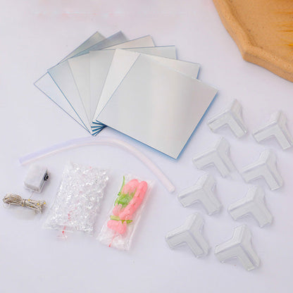 Handgemaakte DIY Tulpen Spiegel LED Nachtlamp Voor Cadeau USB-aansluiting Inplugbare Tulpenlamp