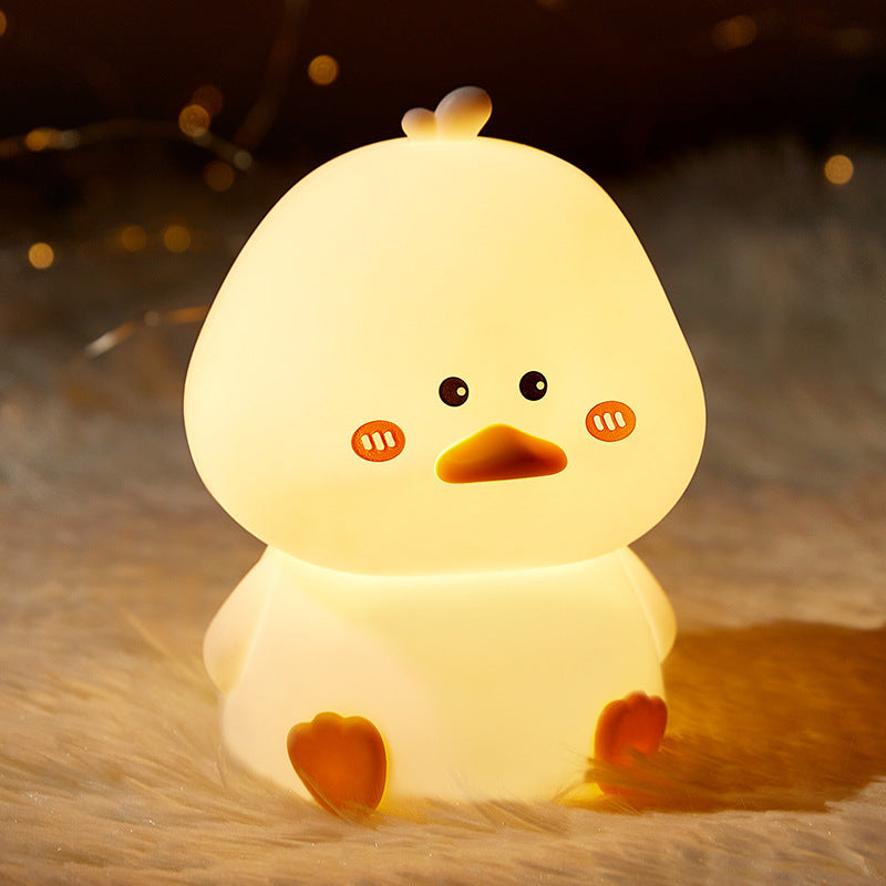 Huggwaii Squishy Silicone Schuchter Eend LED Nachtlamp - Perfect Cadeau voor Kinderen en Meisjes