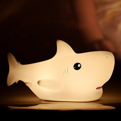Huggwaii Squishy Silicone Haai LED Nachtlamp - Perfect Cadeau voor Kinderen en Meisjes