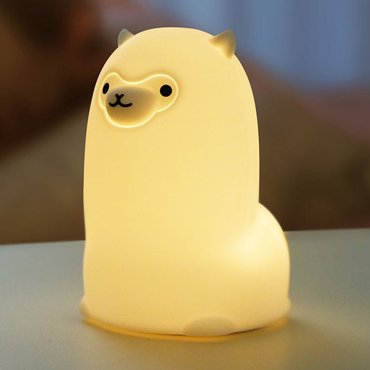 Huggwaii Squishy Silicone Alpaca LED Nachtlamp - Perfect Cadeau voor Kinderen en Meisjes