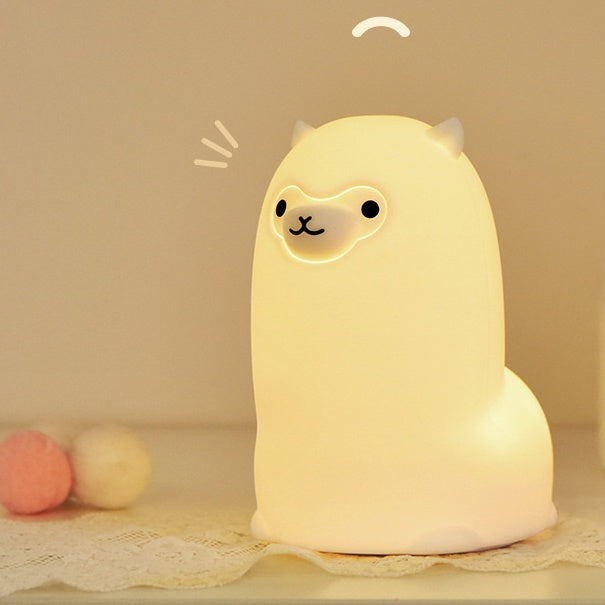 Huggwaii Squishy Silicone Alpaca LED Nachtlamp - Perfect Cadeau voor Kinderen en Meisjes