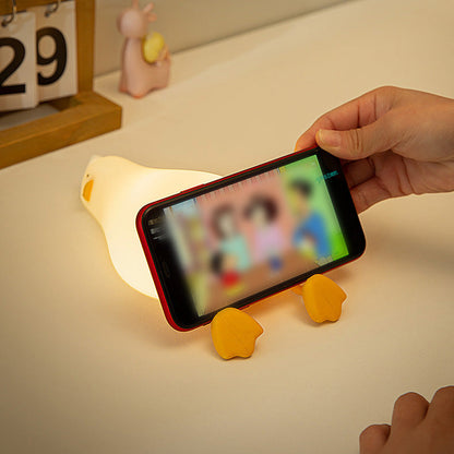 Huggwaii Squishy Silicone Lazy Duck LED Nachtlamp - Perfect Cadeau voor Kinderen en Meisjes