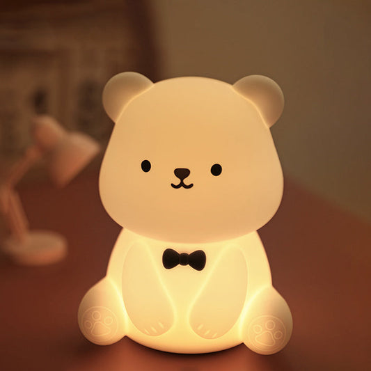 Zachte Silicone Teddybeer LED Nachtlamp - Perfect Cadeau voor Kinderen en Meisjes