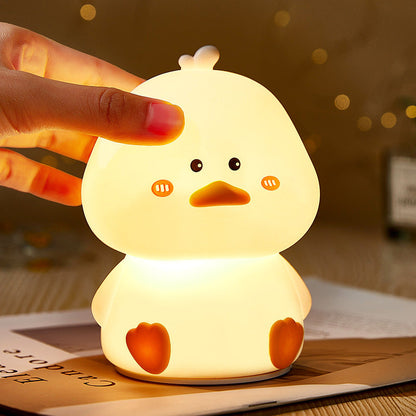 Huggwaii Squishy Silicone Schuchter Eend LED Nachtlamp - Perfect Cadeau voor Kinderen en Meisjes