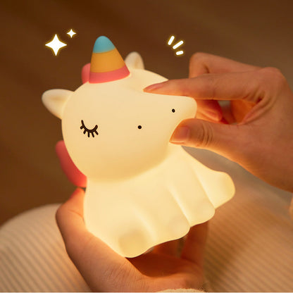 Huggwaii Eenhoorn Nachtlamp LED Squishy Tap Lamp Beste Cadeau voor Baby en Meisje