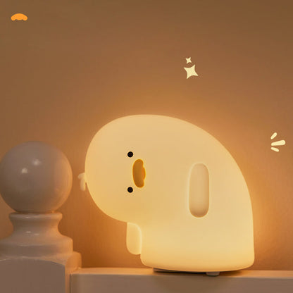 Huggwaii Schattige Eend LED Squishy Nachtlamp Voor Cadeau USB Oplaadbare Eend Lamp