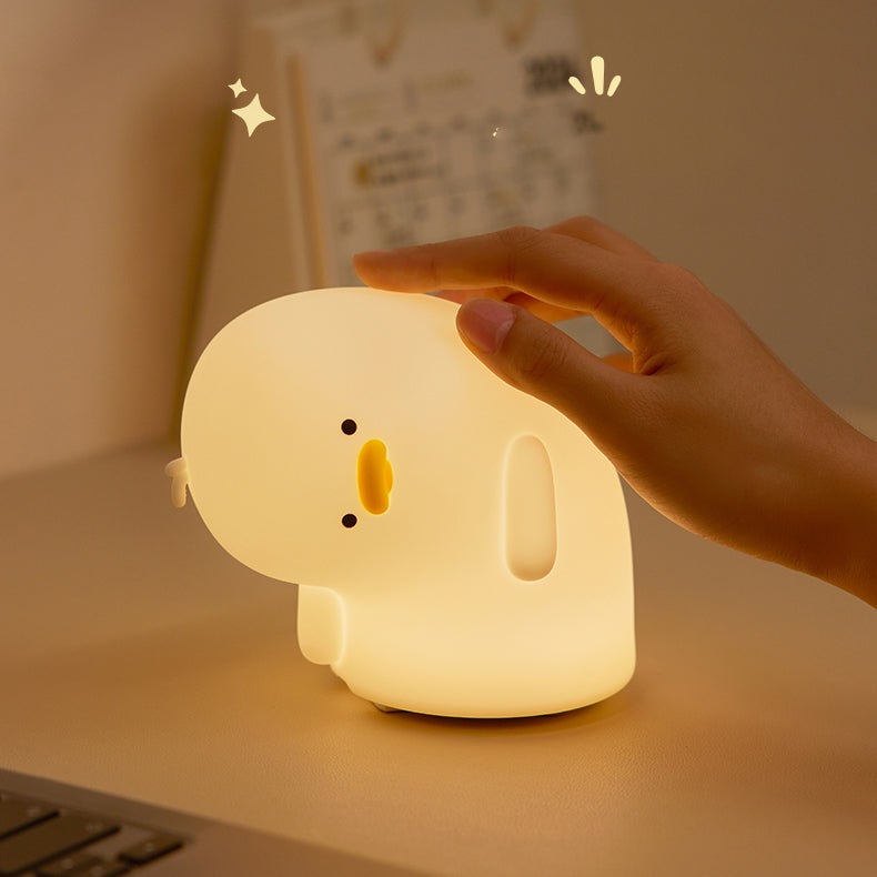 Squishy Silicone Duck Crooked Neck LED Nachtlamp - Perfect Cadeau voor Kinderen en Meisjes