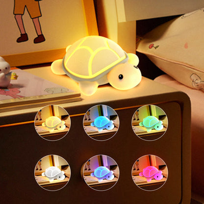 Huggwaii Squishy Silicone Schattige Schildpad LED Nachtlamp - Perfect Cadeau voor Kinderen en Meisjes