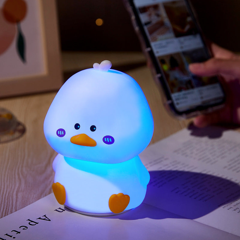 Huggwaii Squishy Silicone Schuchter Eend LED Nachtlamp - Perfect Cadeau voor Kinderen en Meisjes