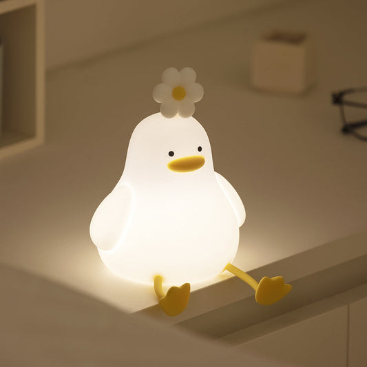 Huggwaii Schattige Eend LED Squishy Nachtlamp Voor Cadeau USB Oplaadbare Eend Lamp
