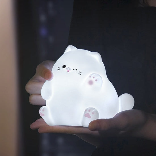 Huggwaii Squishy Silicone Waving Cat LED Nachtlamp - Perfect Cadeau voor Kinderen en Meisjes