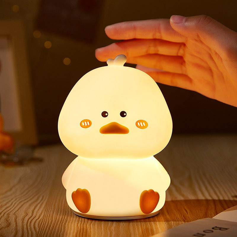 Huggwaii Squishy Silicone Schuchter Eend LED Nachtlamp - Perfect Cadeau voor Kinderen en Meisjes