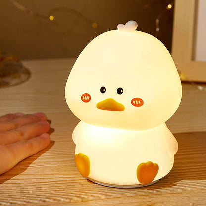 Huggwaii Squishy Silicone Schuchter Eend LED Nachtlamp - Perfect Cadeau voor Kinderen en Meisjes