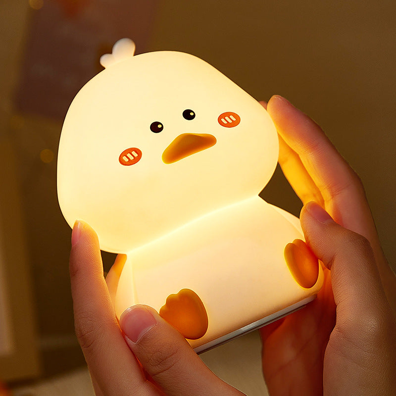 Huggwaii Squishy Silicone Schuchter Eend LED Nachtlamp - Perfect Cadeau voor Kinderen en Meisjes