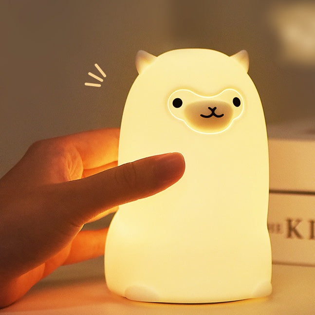 Huggwaii Squishy Silicone Alpaca LED Nachtlamp - Perfect Cadeau voor Kinderen en Meisjes