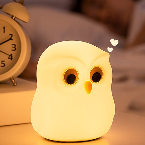 Huggwaii Squishy Silicone Kleine Uil LED Nachtlamp - Perfect Cadeau voor Kinderen en Meisjes