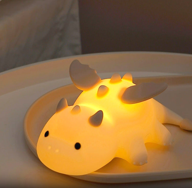 Huggwaii Squishy Silicone Schattige Baby Draak LED Nachtlamp - Perfect Cadeau voor Kinderen en Meisjes