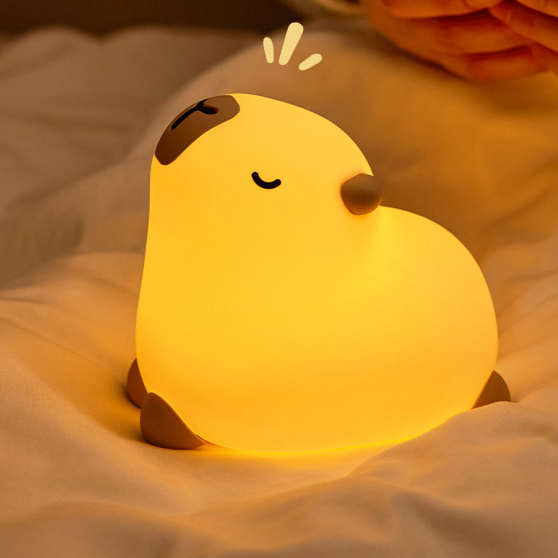 Squishy Silicone Yoga Capybara LED Nachtlamp - Perfect Cadeau voor Kinderen en Meisjes