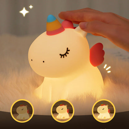 Huggwaii Eenhoorn Nachtlamp LED Squishy Tap Lamp Beste Cadeau voor Baby en Meisje