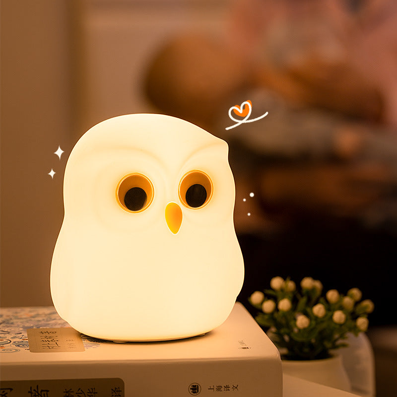 Huggwaii Squishy Silicone Kleine Uil LED Nachtlamp - Perfect Cadeau voor Kinderen en Meisjes