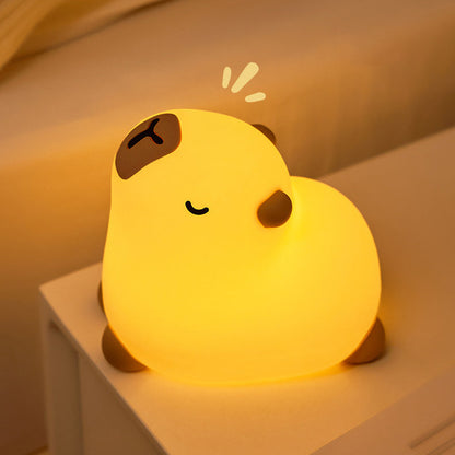 Squishy Silicone Yoga Capybara LED Nachtlamp - Perfect Cadeau voor Kinderen en Meisjes