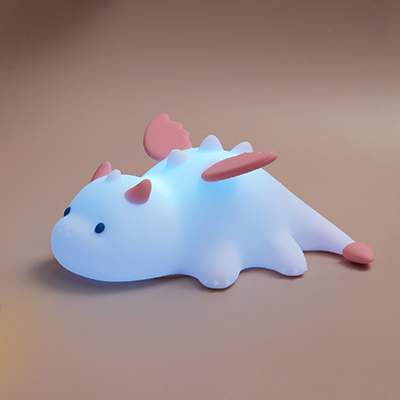 Huggwaii Squishy Silicone Schattige Baby Draak LED Nachtlamp - Perfect Cadeau voor Kinderen en Meisjes