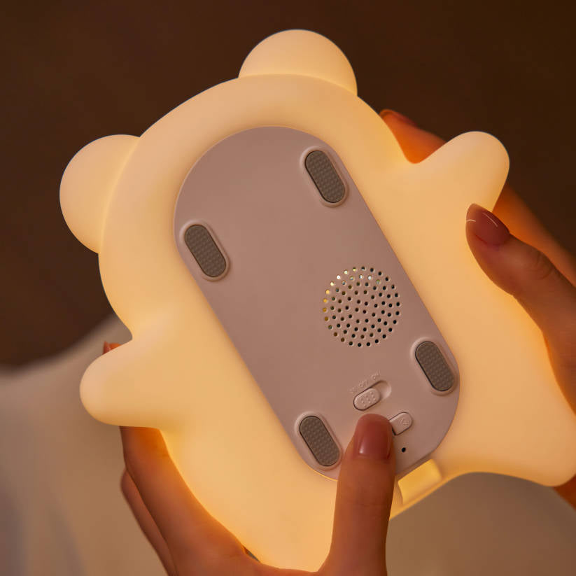 Huggwaii Ademende Beer Knuffelbare Squishy Silicone Slaapgenoot Geluid LED Nachtlamp Perfect Cadeau