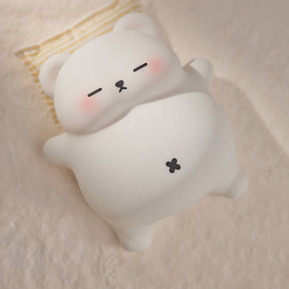 Huggwaii Ademende Beer Knuffelbare Squishy Silicone Slaapgenoot Geluid LED Nachtlamp Perfect Cadeau