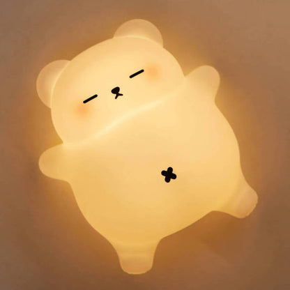 Huggwaii Ademende Beer Knuffelbare Squishy Silicone Slaapgenoot Geluid LED Nachtlamp Perfect Cadeau