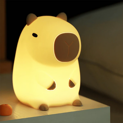 Huggwaii Hoogland Koe Silicone Squishy LED Nachtlamp - Perfect Cadeau voor Kinderen en Meisjes