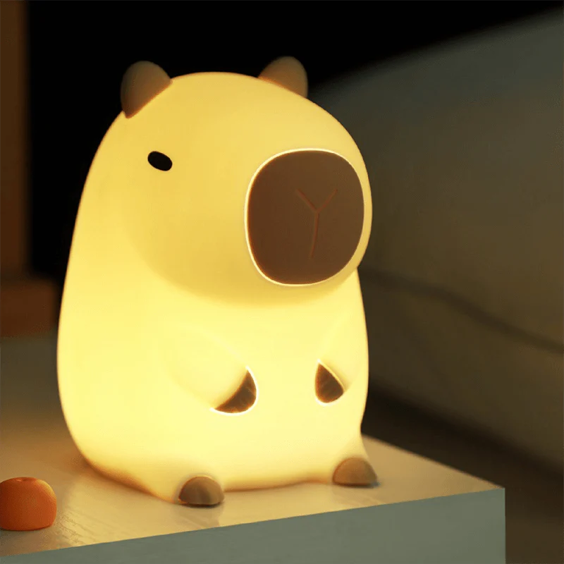 Highland Koe met Haar Silicone Squishy LED Nachtlamp - Perfect Cadeau voor Kinderen en Meisjes