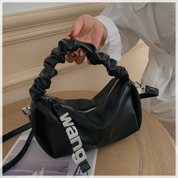 Sac à bandoulière pour femme, sac plissé sous les bras