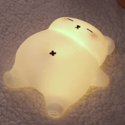 Huggwaii Ademende Beer Knuffelbare Squishy Silicone Slaapgenoot Geluid LED Nachtlamp Perfect Cadeau