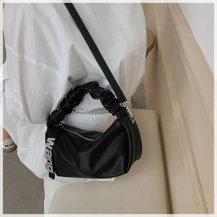 Sac à bandoulière pour femme, sac plissé sous les bras